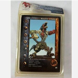 SEALED Rackham Confrontation Wolfen Zombie 3 Metal Miniature With Card 2002